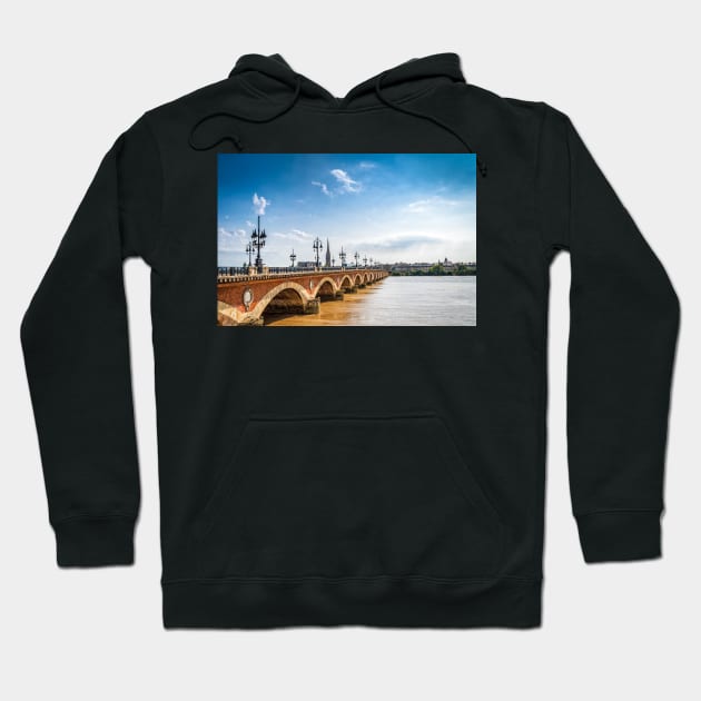 Ponte de Pierre in Bordeaux Hoodie by JJFarquitectos